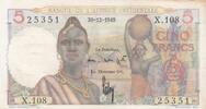 French West Africa 5 Francs 1949 P.36 FDC-