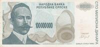 Bosnia-Herzegowina 100 Miljoen Dinar P.157 -