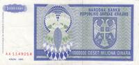 Croatia 10 Miljoen Dinar P.R12a -