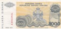 Croatia 1.000 Dinar P.R30a -