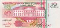 Surinam 10 Gulden Nr 996633 P.137b.. -