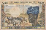 Mali 5000 Francs 2 x tear 4 mm P.14b -
