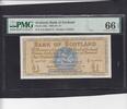 Scotland 1 Pound PMG 66 P.102a -