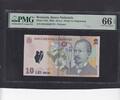 10 Lei (plastic) PMG 66 2005 Romania P.119a unz