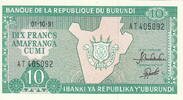 Burundi 10 Francs P.33b -