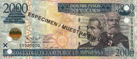Dominican Rep. 2.000 Pesos SPECIMEN P.188s2 -
