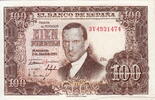 Spain P.145 100 Pesetas 1953 unz-