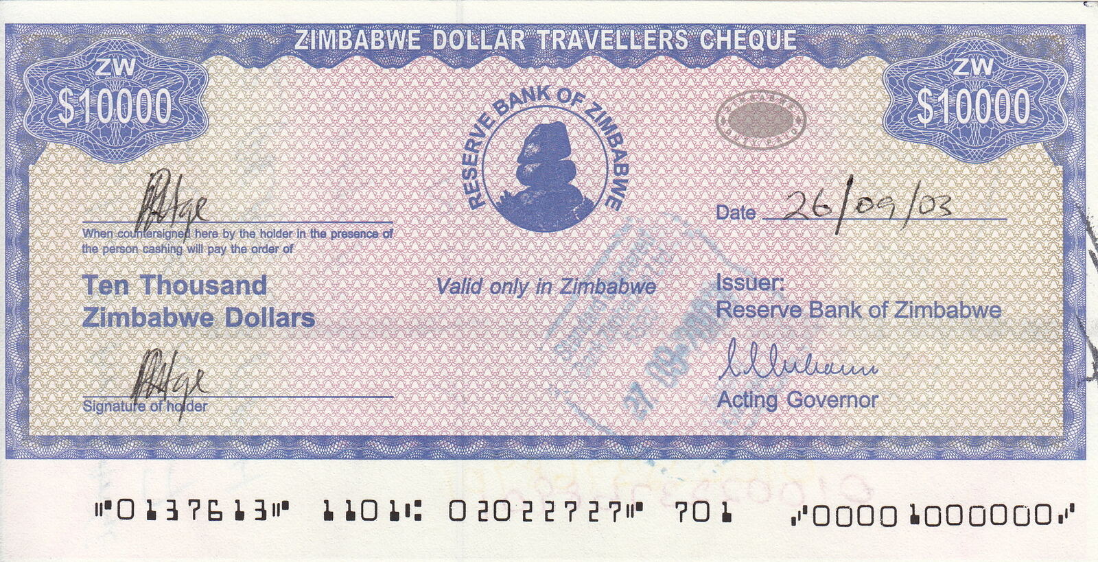 Traveller s cheque. Travellers cheques.