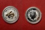 Australien 1 Dollar Lunar I Snake Schlange 1 Oz Silber gilded -
