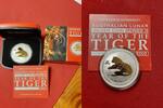 Australien 1 Dollar Lunar II Tiger 1 Oz Silber gilded -