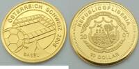 Liberia 10 Dollar Fussball Österreich-Schweiz 2008 -