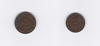 Drittes Reich 1933-1945 2 Reichspfennig 1937 E, Drittes Reich 1933-1945 2 Reichspfennig 1937 E ss/vz