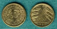 Weimarer Republik 50 Rentenpfennig Kursmünze -