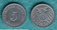 Kaiserreich 5 Pfennig J. 12 -