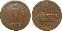 Altdeutschland bis 1871 1 Pfennig Braunschweig-Wolfenbüttel 1770 knapp s... 15,00 EUR  Excl. 14,00 EUR Verzending