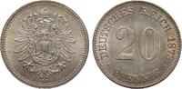 Kaiserreich 20 Pfennig 1873 G mittig Prägeschwäche, fast Stempelglanz 85,00 EUR  Excl. 14,00 EUR Verzending