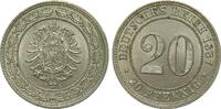 Kaiserreich 20 Pfennig 1887 G vorzüglich - Stempelglanz 95,00 EUR  Excl. 14,00 EUR Verzending