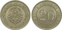 Kaiserreich 20 Pfennig 1888 A kl. Randfehler, fast Stempelglanz 50,00 EUR  Excl. 14,00 EUR Verzending