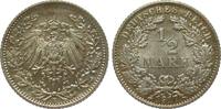 Kaiserreich 1/2 Mark 1917 E fast Stempelglanz / Stempelglanz 15,00 EUR  Excl. 14,00 EUR Verzending