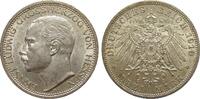 Kaiserreich  3 Mark Hessen 1910 A Bildseite vz, Adlerseite vz-St