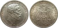 Kaiserreich  3 Mark Schwarzburg-Sondershausen 1909 A Bildseite fein berieben, vorzüglich - Stempelglanz