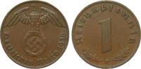 Drittes Reich 1 Pfennig 1936 F sehr schön 50,00 EUR  Excl. 14,00 EUR Verzending