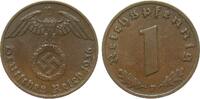 Drittes Reich 1 Pfennig 1936 F besser als sehr schön 55,00 EUR  Excl. 14,00 EUR Verzending