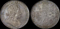 GREAT BRITAIN GEORGE I, 1716 SILVER CROWN, ROSES AND PLUMES REVERSE, AU58 -