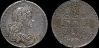 GREAT BRITAIN CHARLES II SILVER CROWN, 1682 OVER 1 -