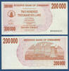 SIMBABWE / ZIMBABWE 200000 Dollars -