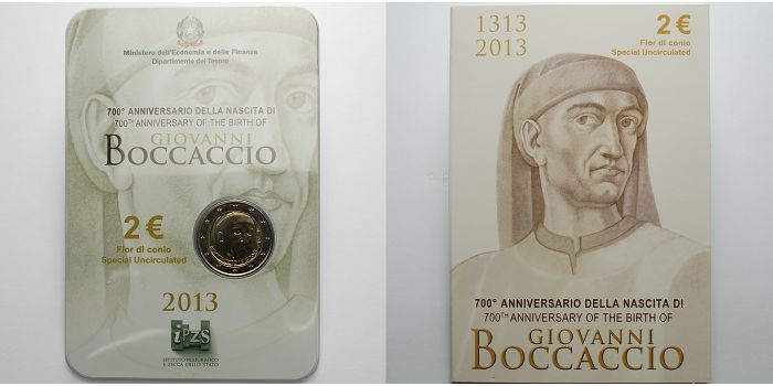 Pièce 2 Euro Boccaccio 1313 2013 Valeur