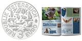 Österreich 3 Euro x 12 Münzen 2016-<br> 2019 Tier-Taler-Serie-, <b>01-12</b> Ausgaben,<b> komplette Serie + Sammelalbum, RAR! MS-70 hgh / <br> vz / BU<br> Kupfer-Nickel<br> f