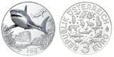 Österreich 3 Euro plus Broschüre/Flyer 2018 Tier - Taler - Serie -Hai-, <b>07 / 12</b> Ausgaben, mit Broschüre/Flyer MS-70 hgh / <br> vz / BU<br> Kupfer-Nickel<br> f