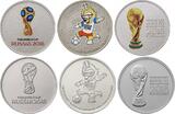 6 x 25 Rubel <b>Super & Über-Komplett,</b> 2018 Fußball WM 18 Russland-alle 6 Ausgaben-</b> Kupf.Nick. <b> farbig &neutral,</b> <b>EF / BU</b> <br> im<br> Blister&lose <br> <b>