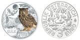 Österreich 3 Euro plus Broschüre/Flyer 2018 Tier - Taler - Serie -Eule-, <b>08 / 12</b> Ausgaben,<b> mit Broschüre/Flyer MS-70 hgh / <br> vz / BU<br> Kupfer-Nickel<br> f