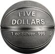 Samoa 5 Dollar <br>Antique Finish<br>33 mm Ø 2021 Basketball - Spherical Coin 1 oz.Silber, inkl.Schweberahmenetui und Schuber,RAR! <b>Prooflike</b> <br>1 Unze Silber<br>