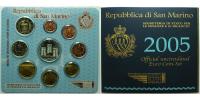 San Marino 8,88 Kursmünzen, kompl. Satz 2005 * mit 5 Euro Silbermünze -