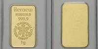 Deutschland - Hanau 1 Gramm fein  -geprägt-  Motiv-Goldbarren-Kleeblatt ... 179,99 EUR  Excl. 19,00 EUR Verzending