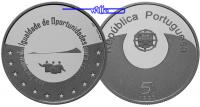 Portugal 5 Euro Gleiche Chancen für Alle 2007, inkl. Etui & Zertifikat & Schuber -