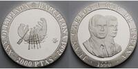 Spanien 2000 Pesetas Oly. Sommerspiele in Barcelona - Tamusisches Boot - inkl. Kapsel -