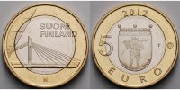 Finnland 5 Euro Kerzenbrücke in Rovaniemi-Lappland, <b>Nr. 1/9</b> Gebäude der Provinzen, -