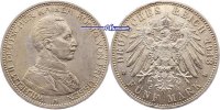 Preussen, 5 Mark Wilhelm II, 1888-1918, Büste in Uniform, J.114 -