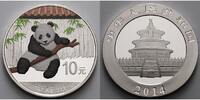 China 10 Yuan China Panda, <b>farbig</b> -- <b>Dach in rot</b> -