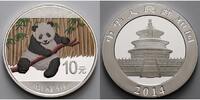 China 10 Yuan China Panda, <b>farbig</b> -- <b>Dach in neutral, Bambus in braun,</b> -