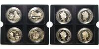 100 Dollar x 45 oz. x 4 1990-93 Cook Inseln Die grössten und schwersten Silbermünzen der Welt, zus. 20 oz.- 500 J.Amerika PP
