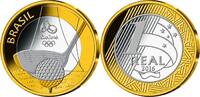 Rio 1 Reais Oly. Sommer Rio 2016 - Golf <b>04 / 16</b>, im originalem Blister -