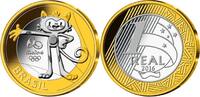 Rio 1 Reais Oly. Sommer Rio 2016 - Maskott. Vinicius(Olympic)<b>15 / 16</b>, im orig.Blister -
