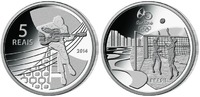 Rio 5 Reais Oly. Sommer Rio 2016 - Bossa Nova <b>04 / 16</b>, orig.Oly. Kapsel m. Zertifikat -