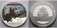 China 10 Yuan China Panda, <b>farbig</b> -- <b>Dach in rot</b> mit Zertifikat -
