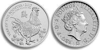 Großbritannien 2 Pfund/<br> Pounds Lunar Serie, <b>Jahr des Hahns,</b> Year of the Rooster, <b>NEUE SERIE</b> -